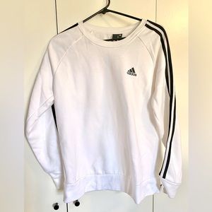 white and black adidas crew neck sweatshirt size large